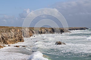 Coastline Cote Sauvage on the peninsula Quiberon, Brittany photo