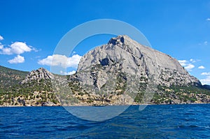 The coastline of the Crimea in the area of Novyy Svet. View from the Black sea