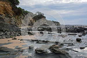 Coastline in the Flat Rocks area of Bunurong Marine and Coastal Park in Victoria, Australia