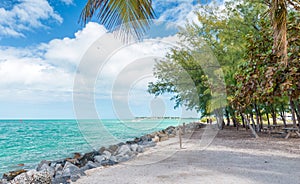 Coastline of Fort Zachary State Park in Key West, FL