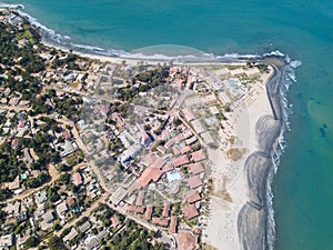 The coastline of Gambia from the air