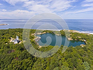 Halibut Point State Park aerial view in Massachusetts, USA photo