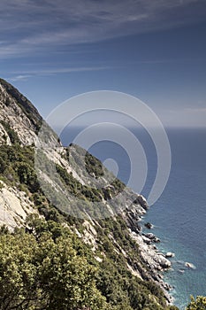 Coastline of the the Island of Elba near Chiessi, Tuscany, Italy