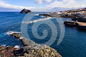 The coastline of the island of Tenerife in Spain in a small town. A resort place for tourists