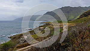 Coastline at Kaena Point State Park, west-most tip of Oahu