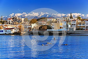 Coastline of Kato Galatas town on Crete