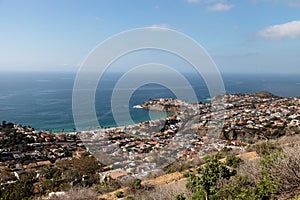 Coastline of Laguna Beach from an aerial view that shows Emerald