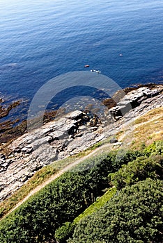 Coastline landscape near Castle St Michael Mount - Cornwall, England