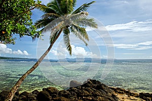 Coastline in Lavena village on Taveuni Island, Fiji