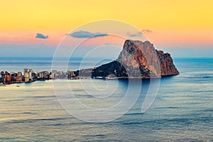 Coastline of Mediterranean Resort Calpe, Costa Blanca, Spain