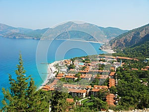 Coastline of mediterranean sea hotel turkey