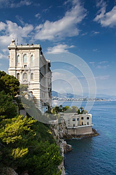 Coastline of Monaco overlooked by the Oceanographic Museum photo