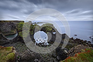 Coastline near Arnarstapi village on Snaefellsnes peninsula at west Iceland