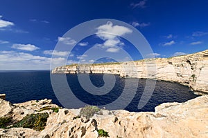 Coastline near Azure Window on Gozo Island horizontal