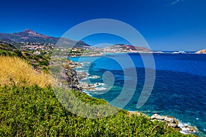 Coastline near Lile Rousse on Corsica in France photo