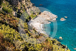 The coastline near Santa Maria Navarrese and the small bay called Cala Fenile Sardinia, Italy photo