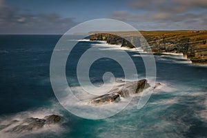 The coastline of the Orkney islands