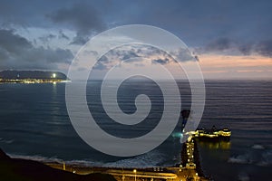 Coastline and Pacific Ocean in Lima, Peru