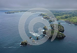 Coastline of Pacific Ocean on Shikotan Island, Beautiful Unnamed Bay, Russia