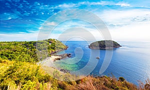 Coastline panoramic view of southern part of Phuket Thailand