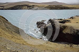 Coastline, Paracas National Reserve. Cliffs in the Paracas National Reserve on the Pacific coast of Peru.