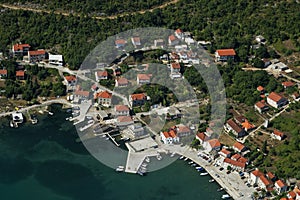 The coastline on PeljeÅ¡ac peninsula in the Adriatic Sea