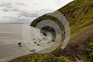 Coastline Pendine Sands beach Wales