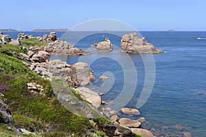 Coastline of Ploumanac`h in France photo