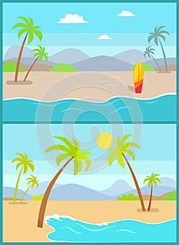 Coastline Poster Tropical Beach, Sea Sand Palm