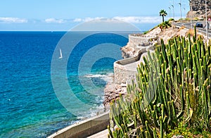 Coastline from Puerto Rico to Amadores beach. Gran Canaria, Canary islands, Spain