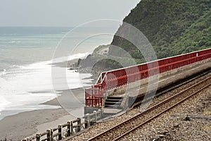 Coastline with railway