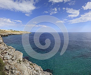 Coastline of Santa Maria di Leuca, the southernmost point of Italy, Apulia, Salento.