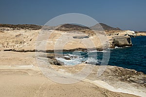 Coastline in Sarakiniko beach, Milos