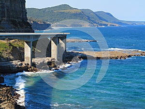 Coastline with Sea Cliff Bridge in Australia