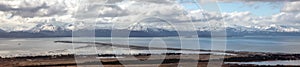 Coastline sea landscape view of Homer Spit in Kachemak Bay in Alaska USA