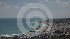 Coastline showing town of sitges, near Barcelona, Spain