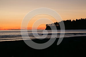 Coastline Silhouette at Sunset on Makah Reservation photo