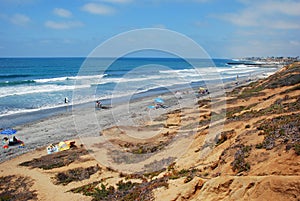 Coastline and South Carlsbad State Beach at Carlsbad, California.