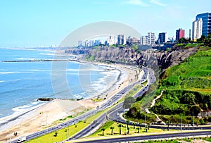 Coastline in the south of Lima, Peru