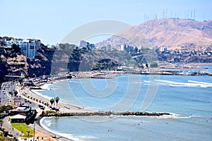 Coastline in the south of Lima, Peru