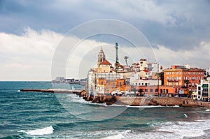 Coastline of summer resort Sitges, Spain