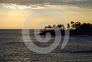 Coastline at sunset in Laguna Beach, California.