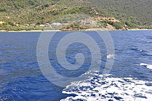 Coastline of Thassos island in Greece