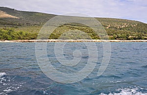 Coastline of Thassos island in Greece