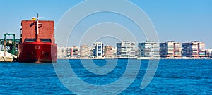 Coastline of Torrevieja and seaport.