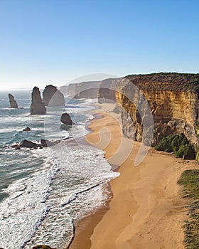 Coastline with Twelve Apostles, Great Ocean Road, Victoria, Australia