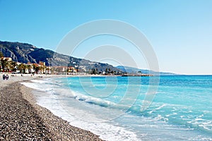 Coastline of village Menton - French Riviera - Fra