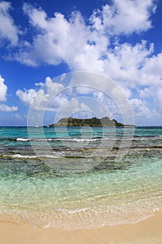 Coastline of White Island with Saline Island in the distance, Grenada