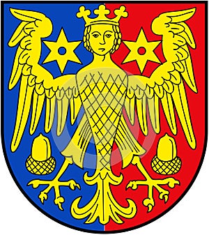 Coat of arms of the Aurich region. Germany photo