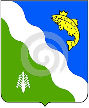 Coat of arms of the Balakhta district. Krasnoyarsk region. Russia